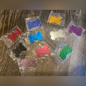 NIP, 4Pc. 38mm COLOR CHOICE Pet Tag Set ENGRAVEABLE BLANK DOG CAT ANIMAL NAME 🦴